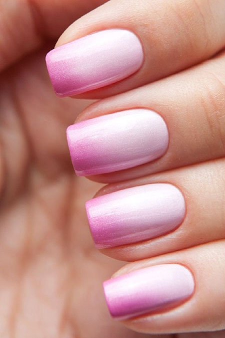 Pink Ombre, Nail, Pink, Ombre, Polish, White, Pretty, Little